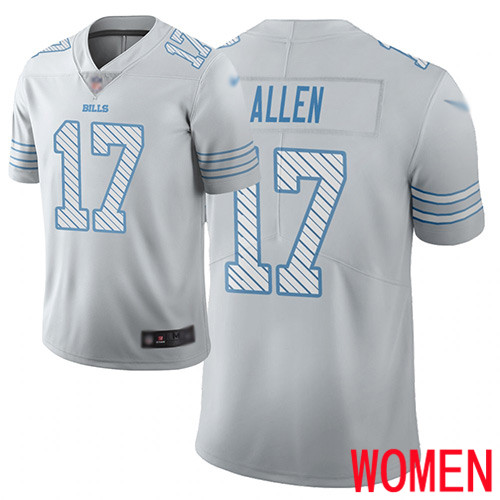 Women Buffalo Bills 17 Josh Allen Limited White City Edition NFL Jersey